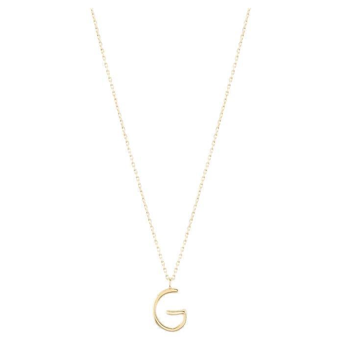 Golden Initial G Necklace For Sale