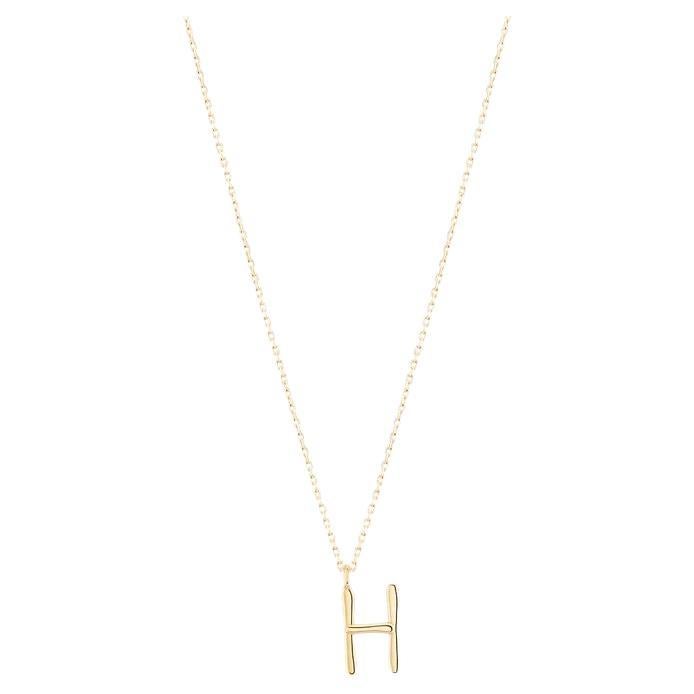Golden Initial H Necklace For Sale