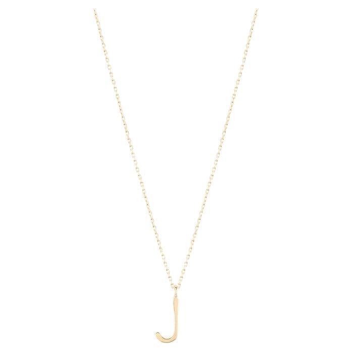 Golden Initial J Necklace For Sale