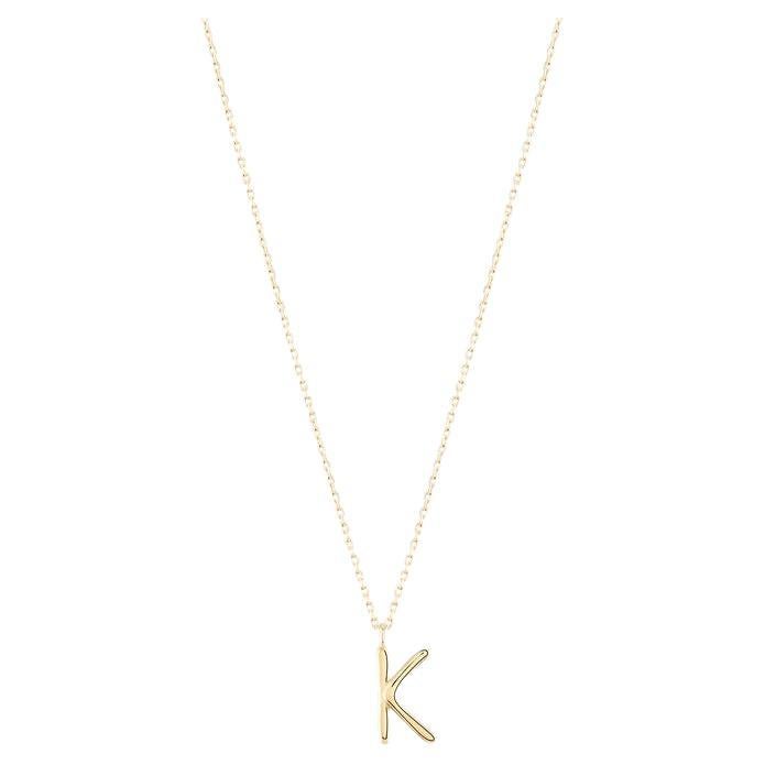 Golden Initial K Necklace For Sale