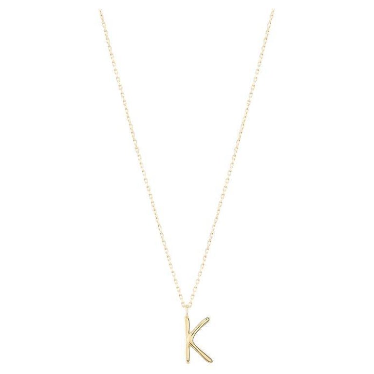 Golden Initial K Necklace For Sale at 1stDibs