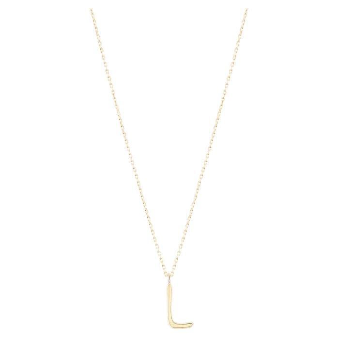 Golden Initial L Necklace For Sale