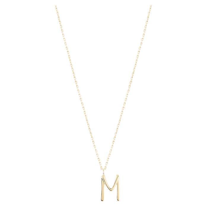 Golden Initial M Necklace
