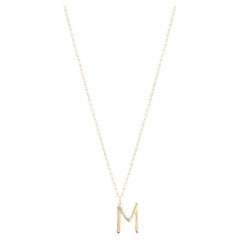 Golden Initial M Necklace