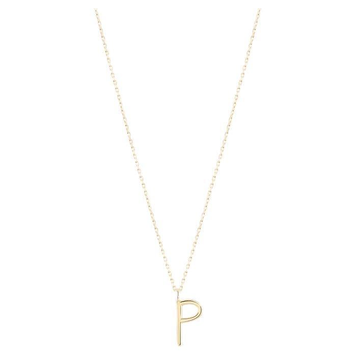 Golden Initial P Necklace For Sale