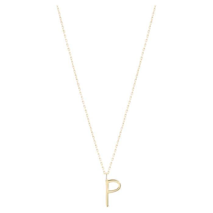 Golden Initial P Necklace