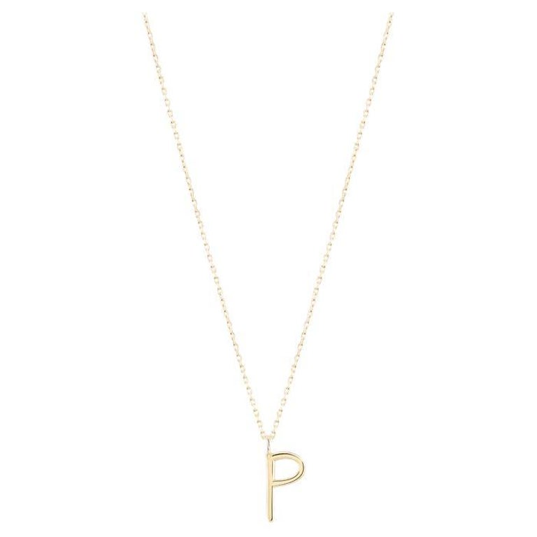 Golden Initial P Necklace For Sale at 1stDibs