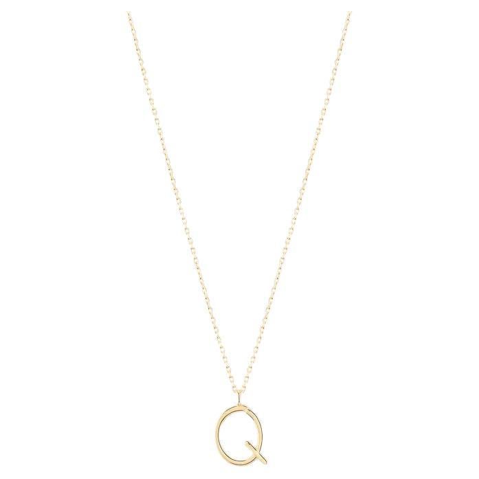 Golden Initial Q Necklace For Sale