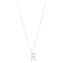 Golden Initial R Necklace