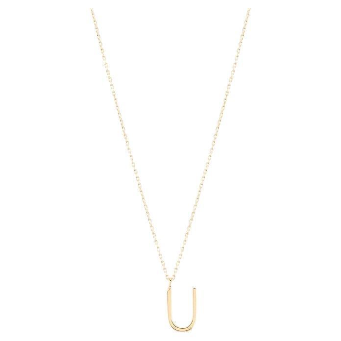 Golden Initial U Necklace For Sale