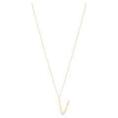 Golden Initial V Necklace