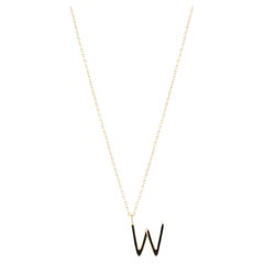 Golden Initial W Necklace