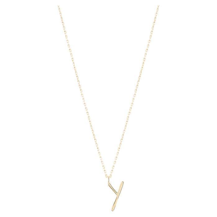 Golden Initial Y Necklace For Sale