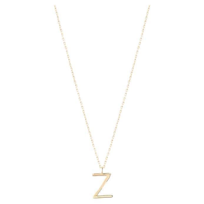 Golden Initial Z Necklace For Sale