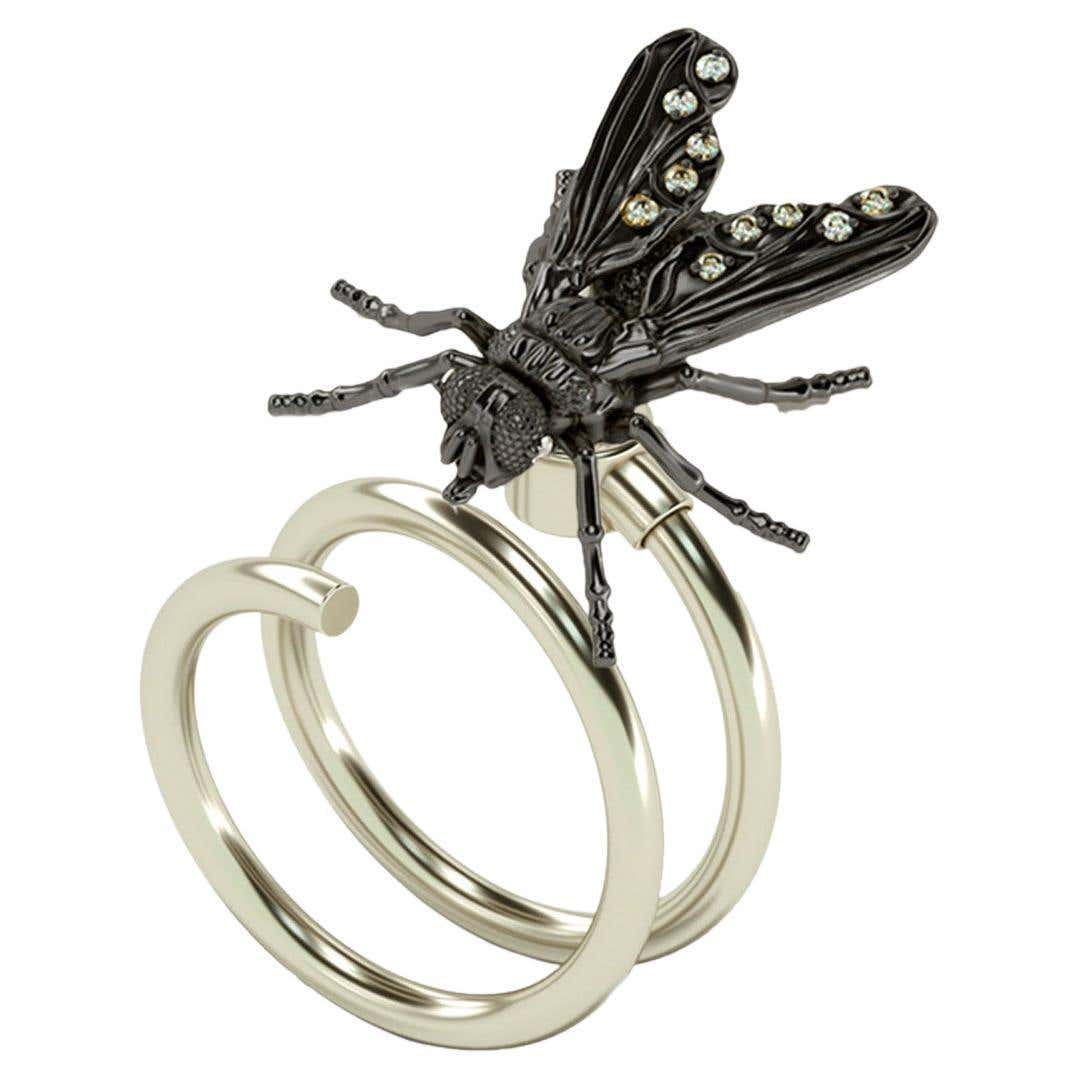 Contemporary Golden Insect Ring For Sale at 1stDibs