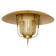 Golden Italian Brass Ceiling Lamp