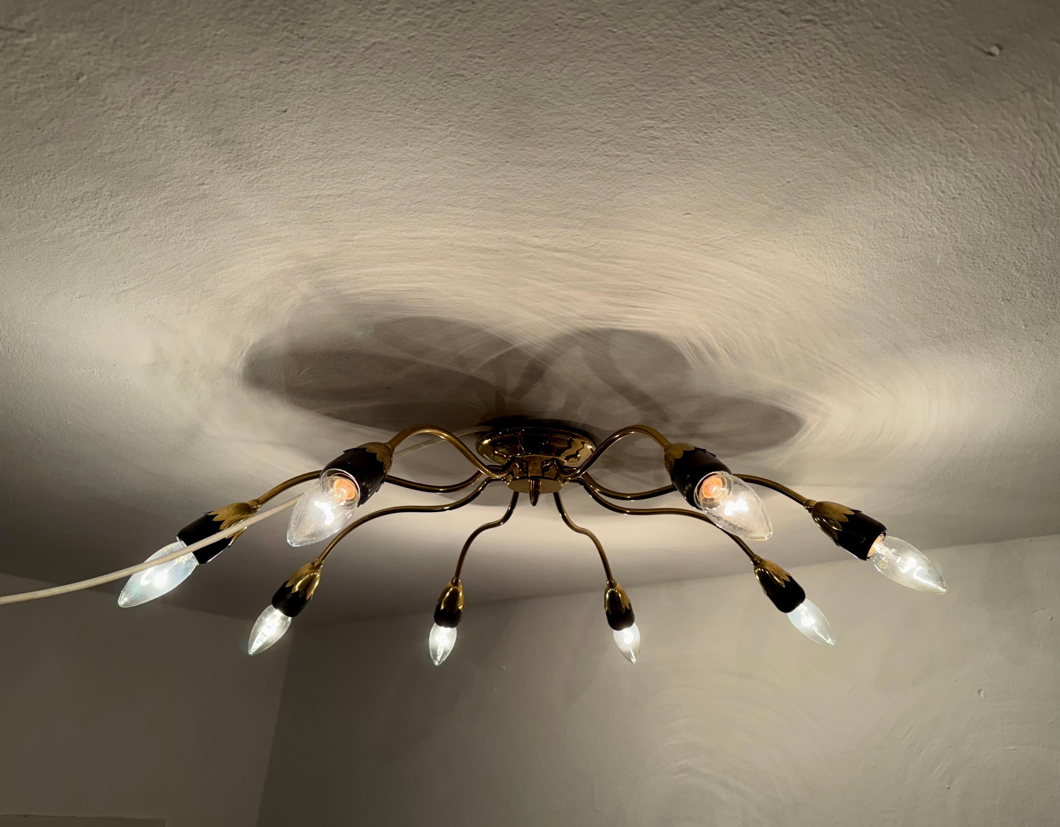 Lampada da incasso in ottone italiano dorato in vendita 4