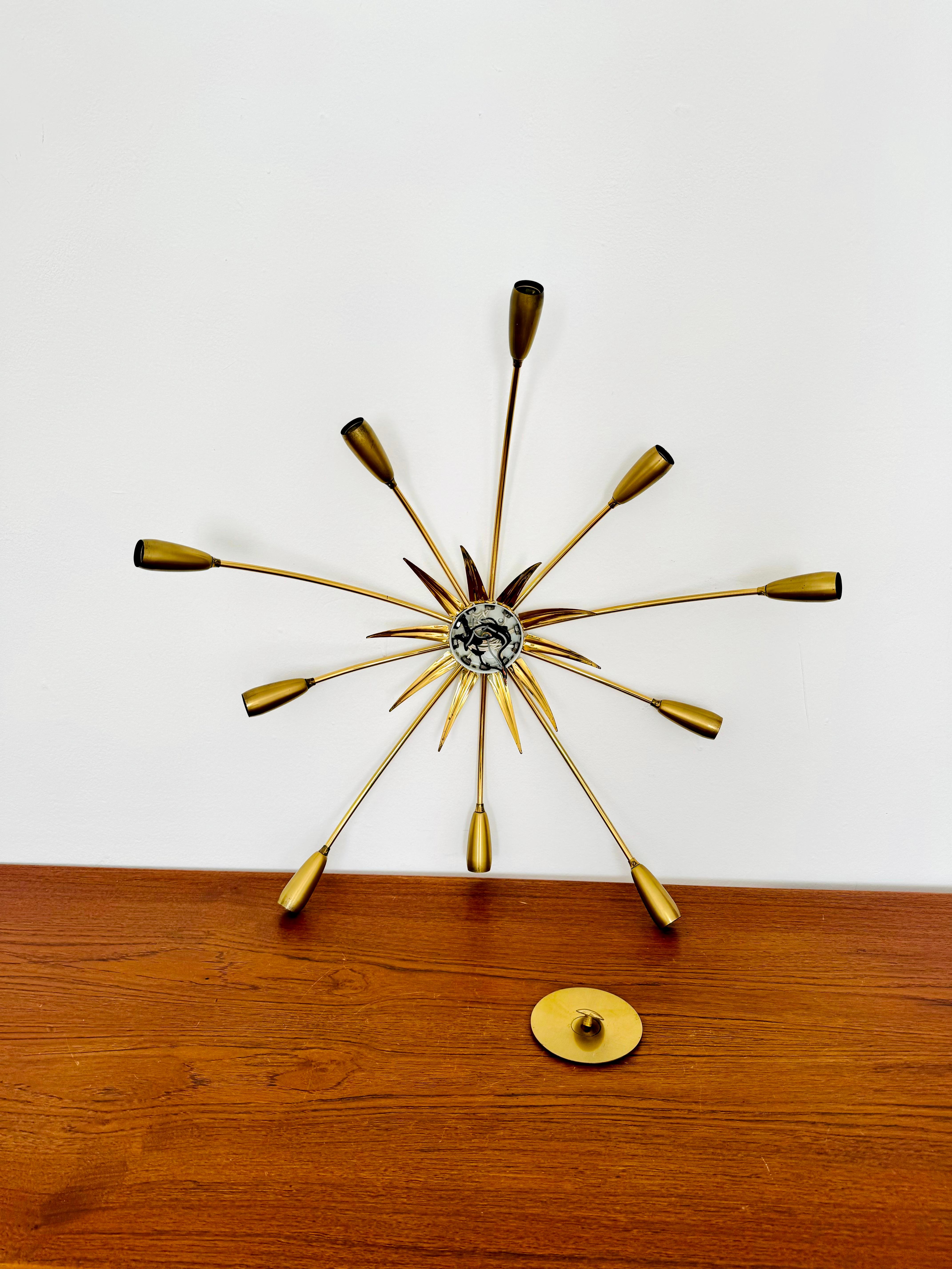 Lampe affleurante en laiton italien doré en vente 6