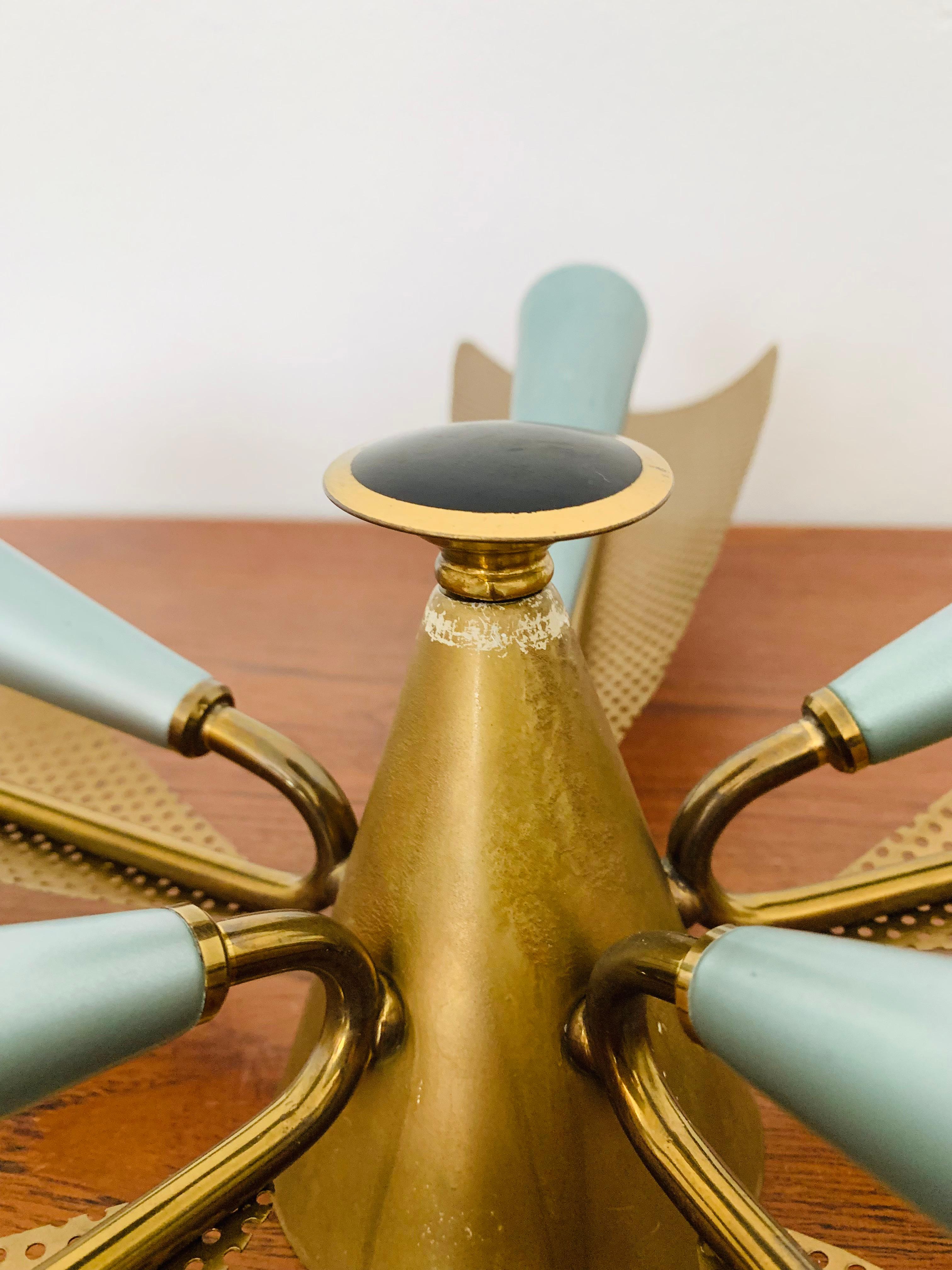 Golden Italian Brass Flush Lamp For Sale 11