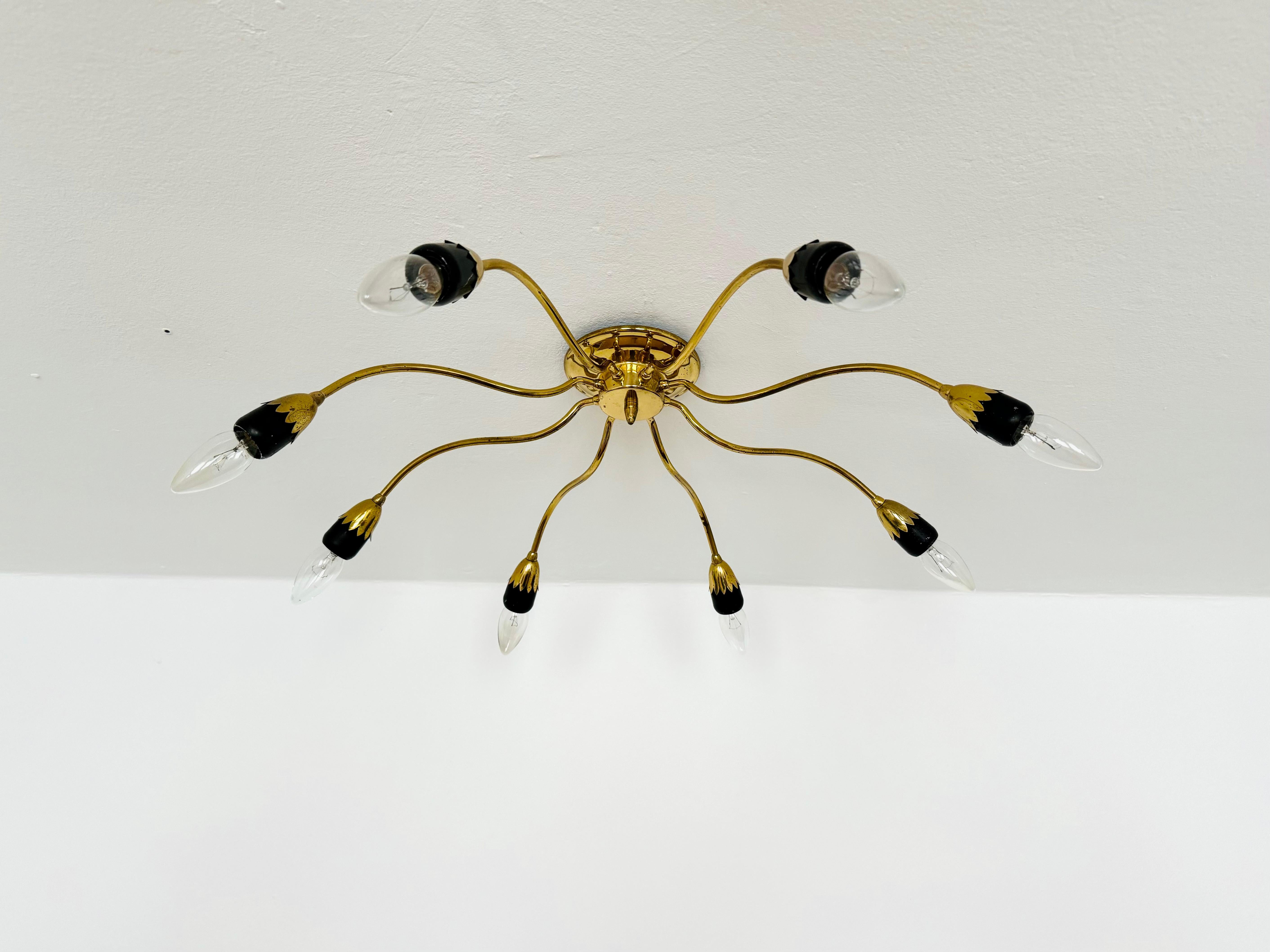 Italiano Lampada da incasso in ottone italiano dorato in vendita