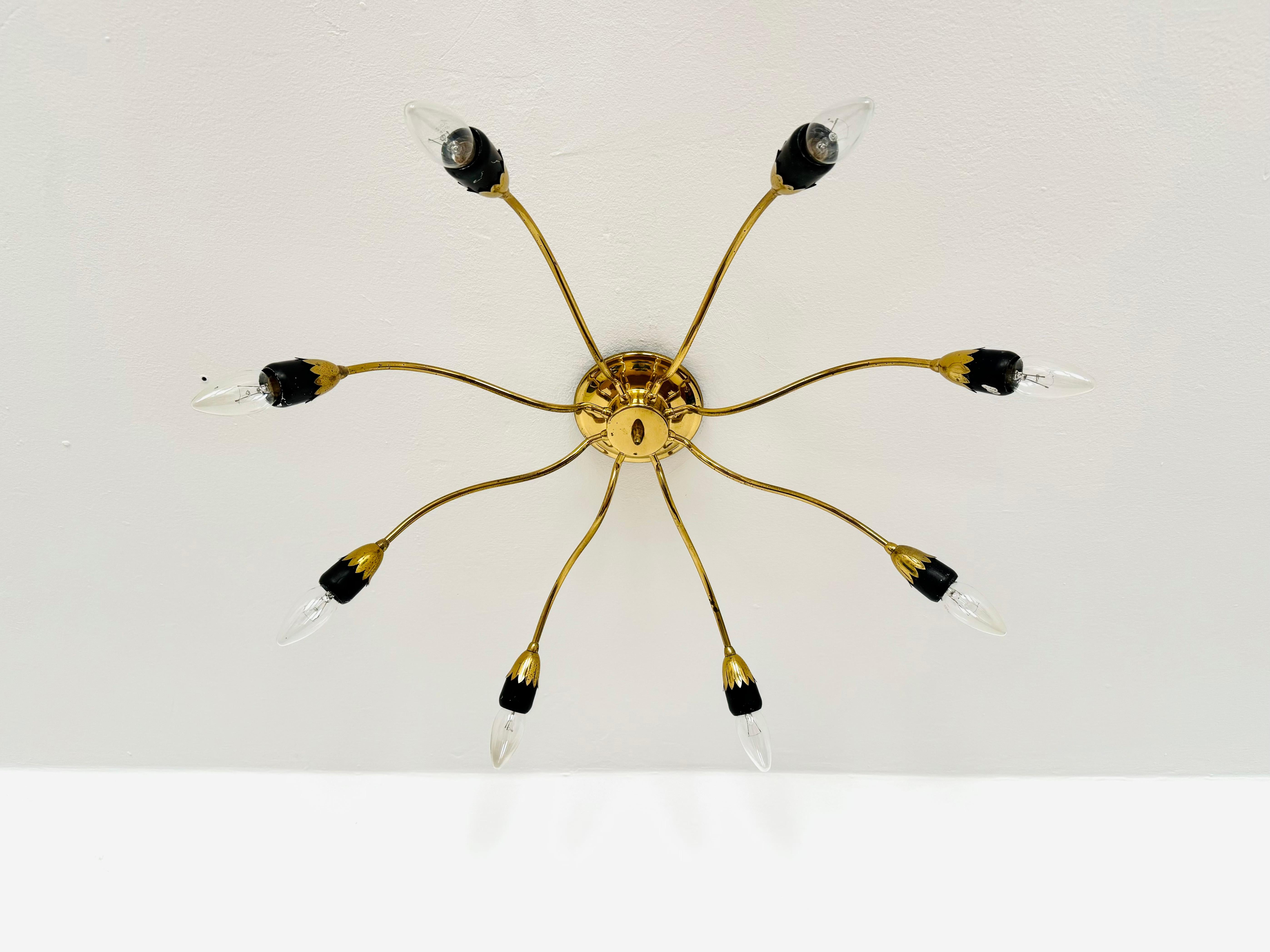 Lampada da incasso in ottone italiano dorato In condizioni buone in vendita a München, DE