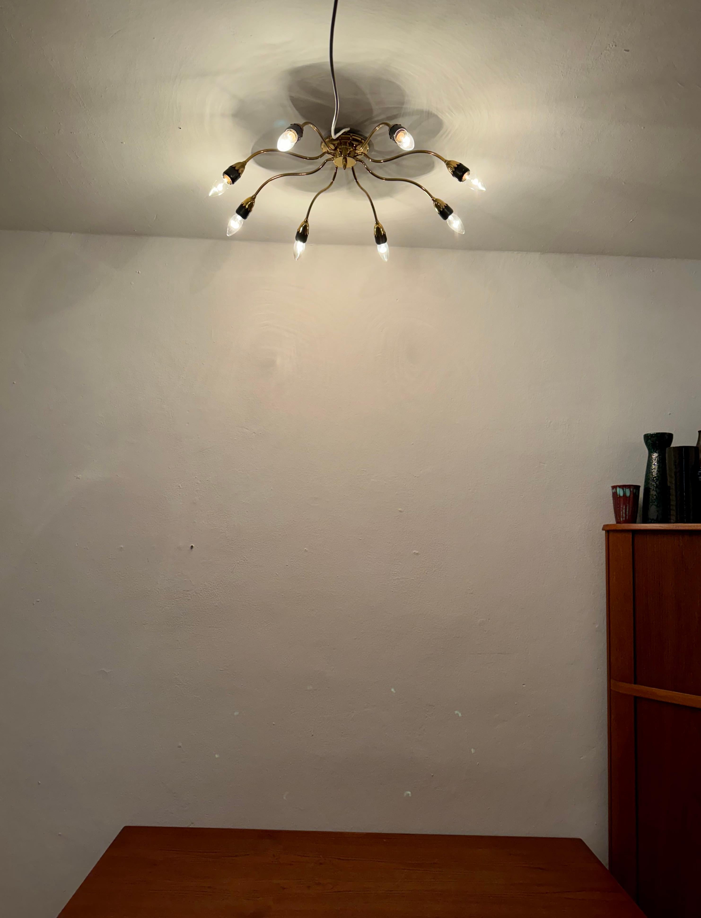 Lampada da incasso in ottone italiano dorato in vendita 2