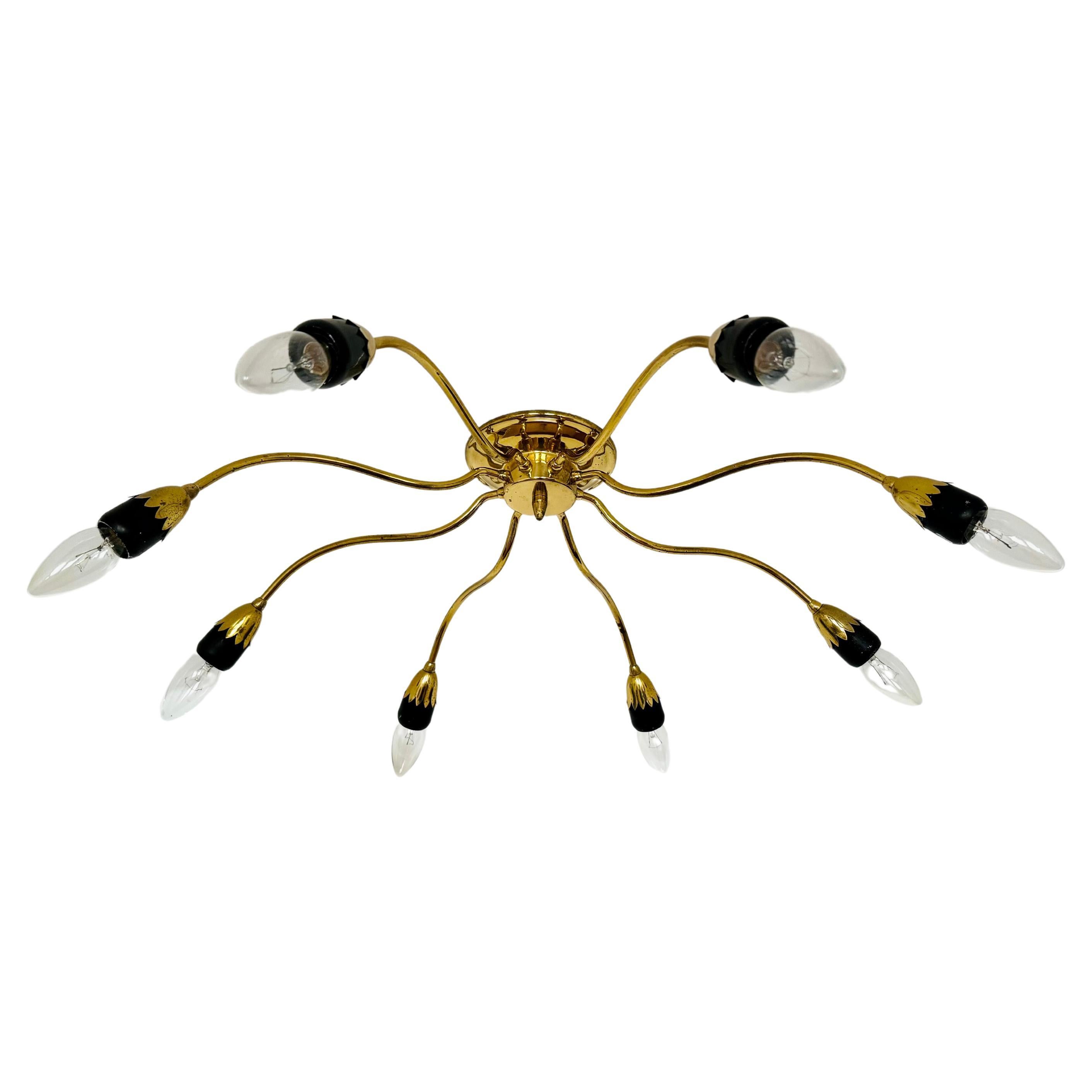 Golden Italian Brass Flush Lamp