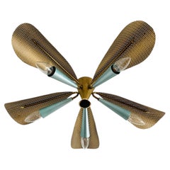 Golden Italian Brass Flush Lamp