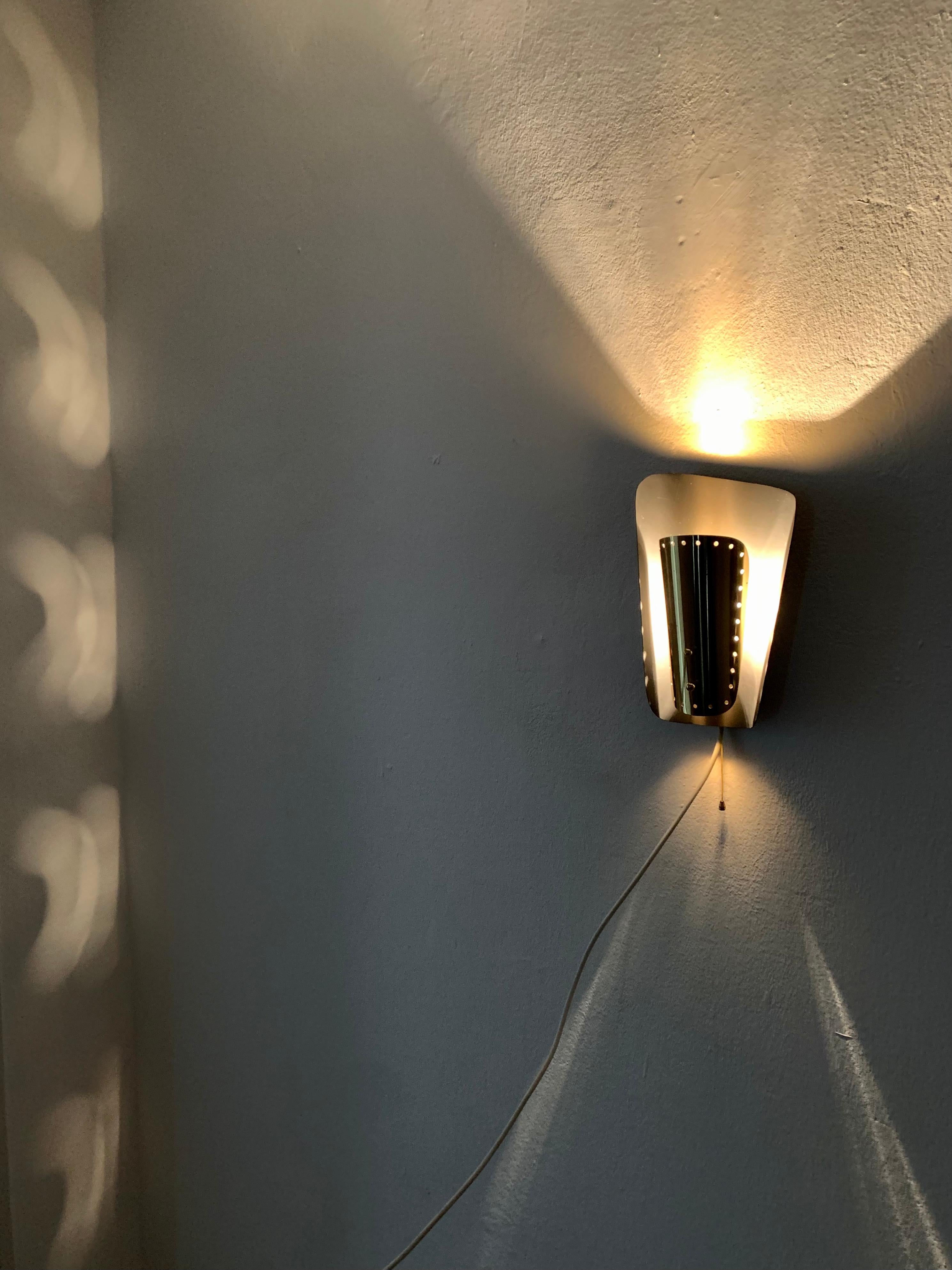 Golden Italian Wall Lamp For Sale 5