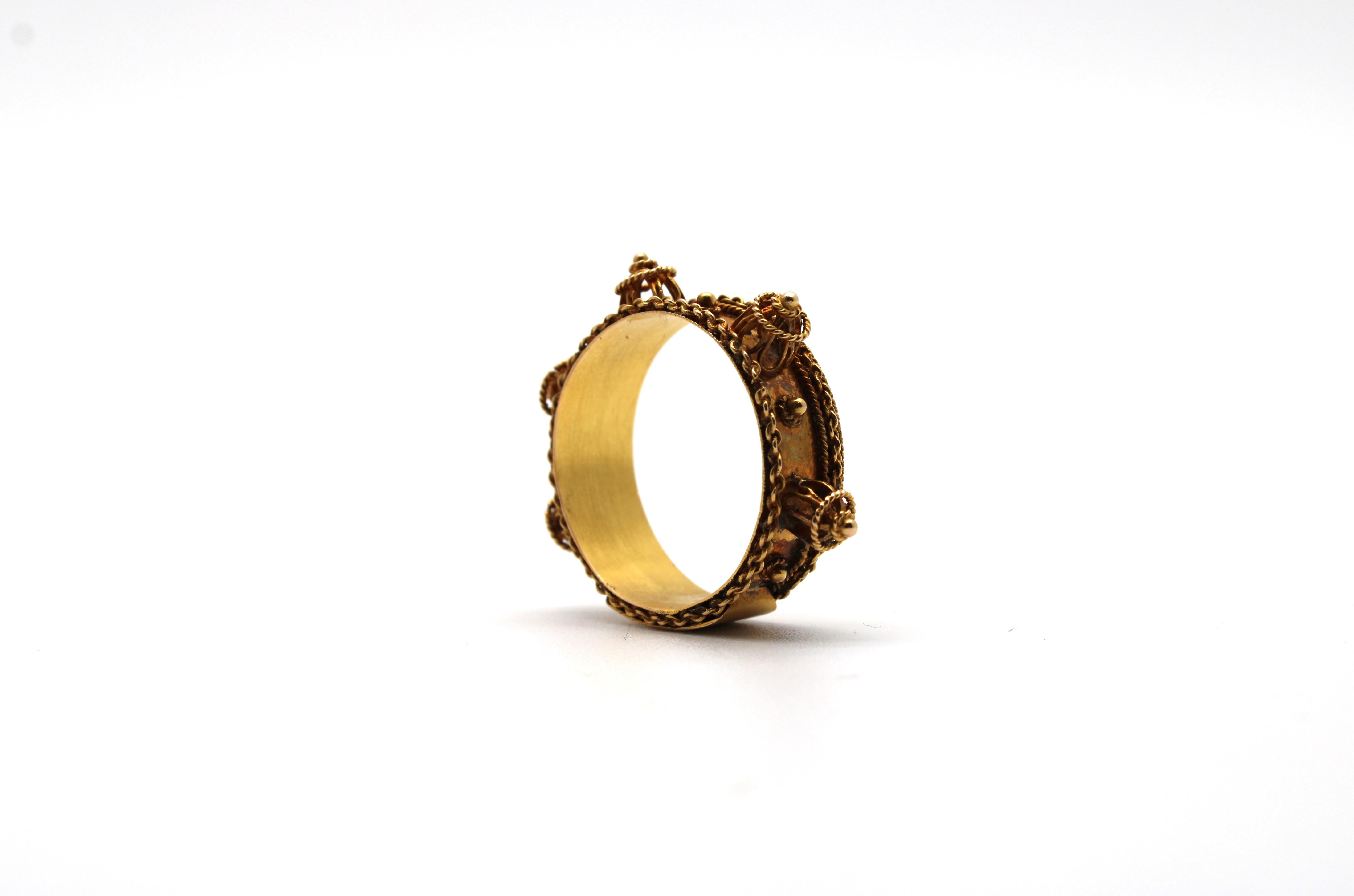 Anello nuziale ebraico d'oro, Europa, seconda metà del XIX secolo in vendita 3