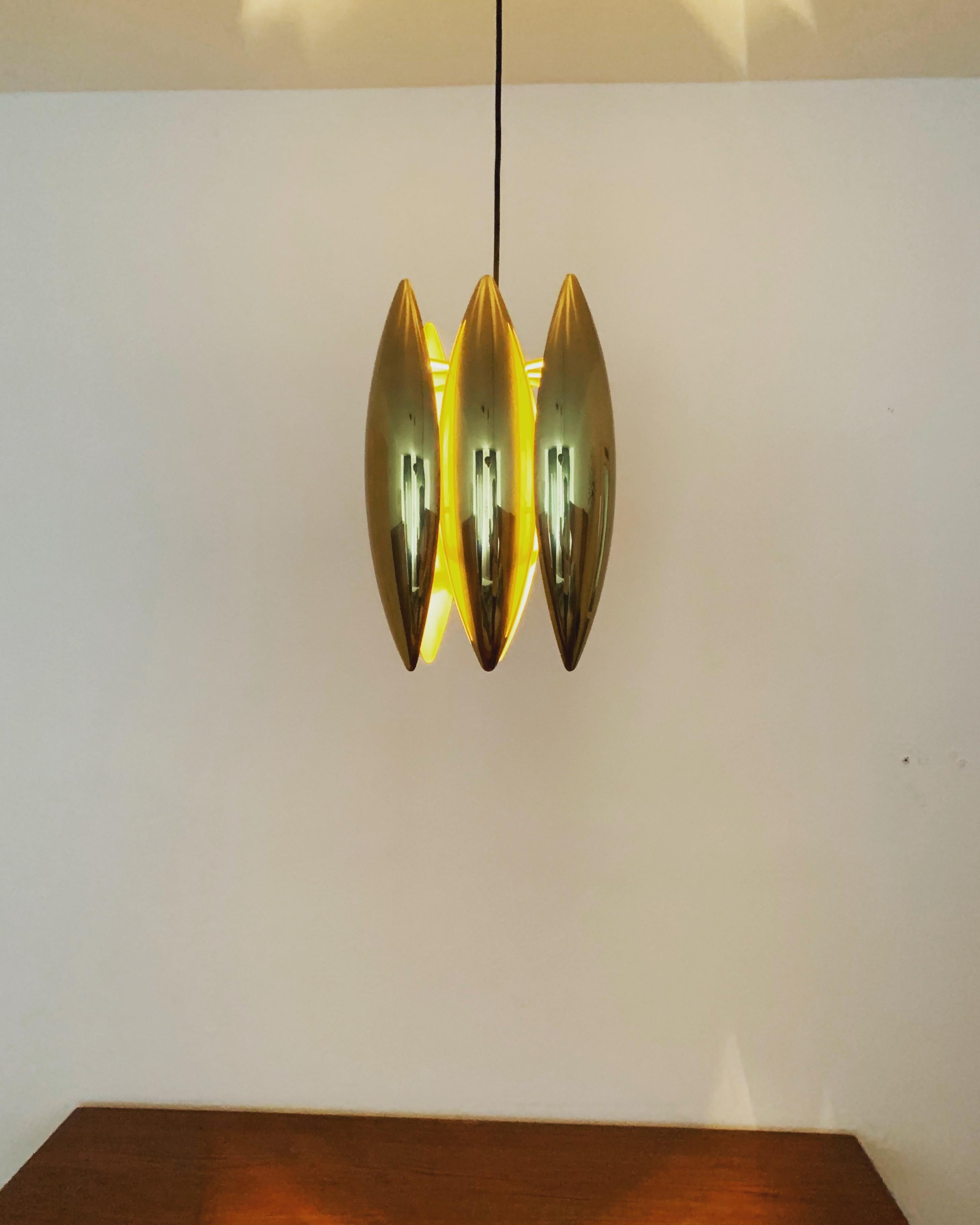 Golden Kastor pendant lamp by Jo Hammerborg for Fog and Morup For Sale 3