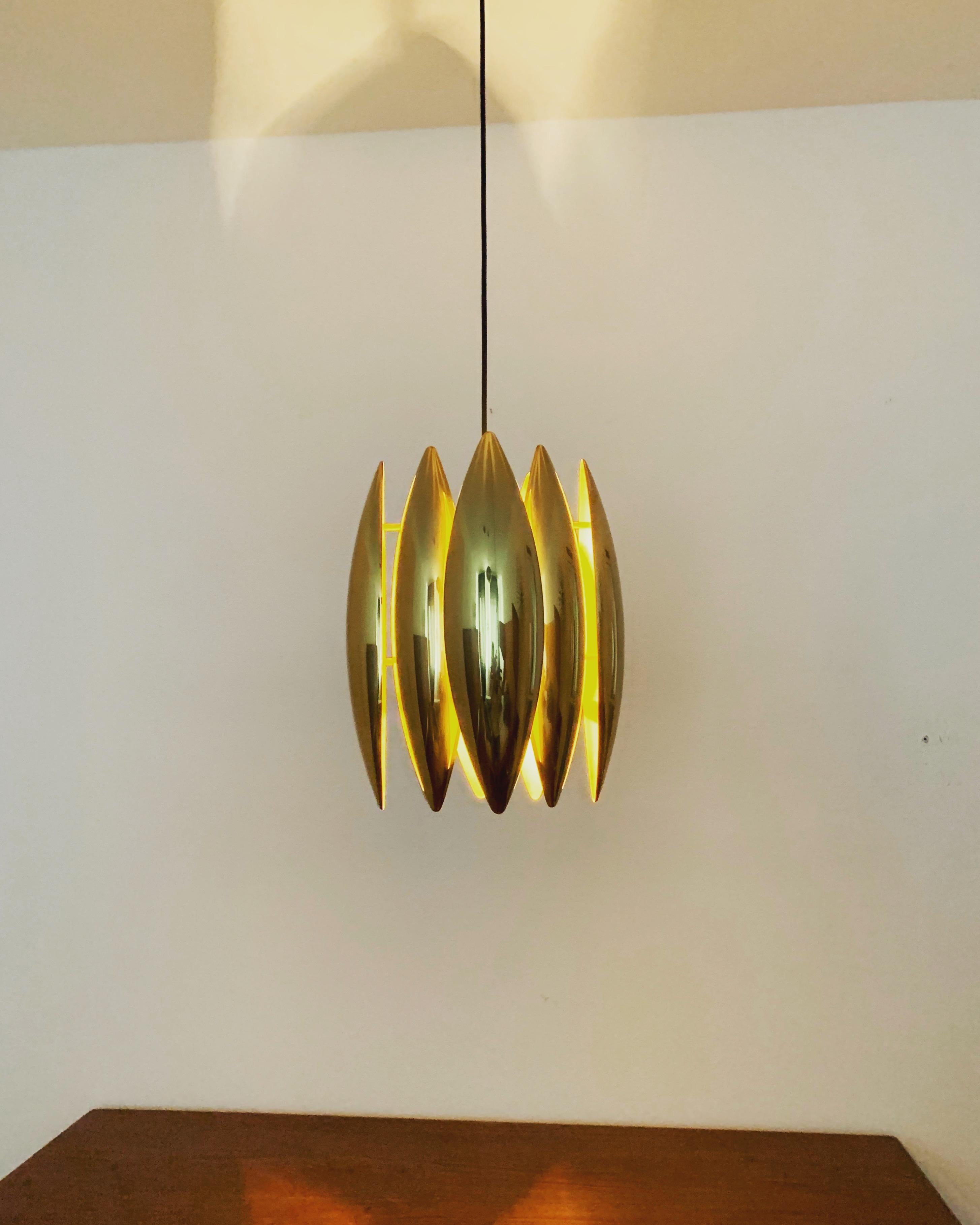 Golden Kastor pendant lamp by Jo Hammerborg for Fog and Morup For Sale 4