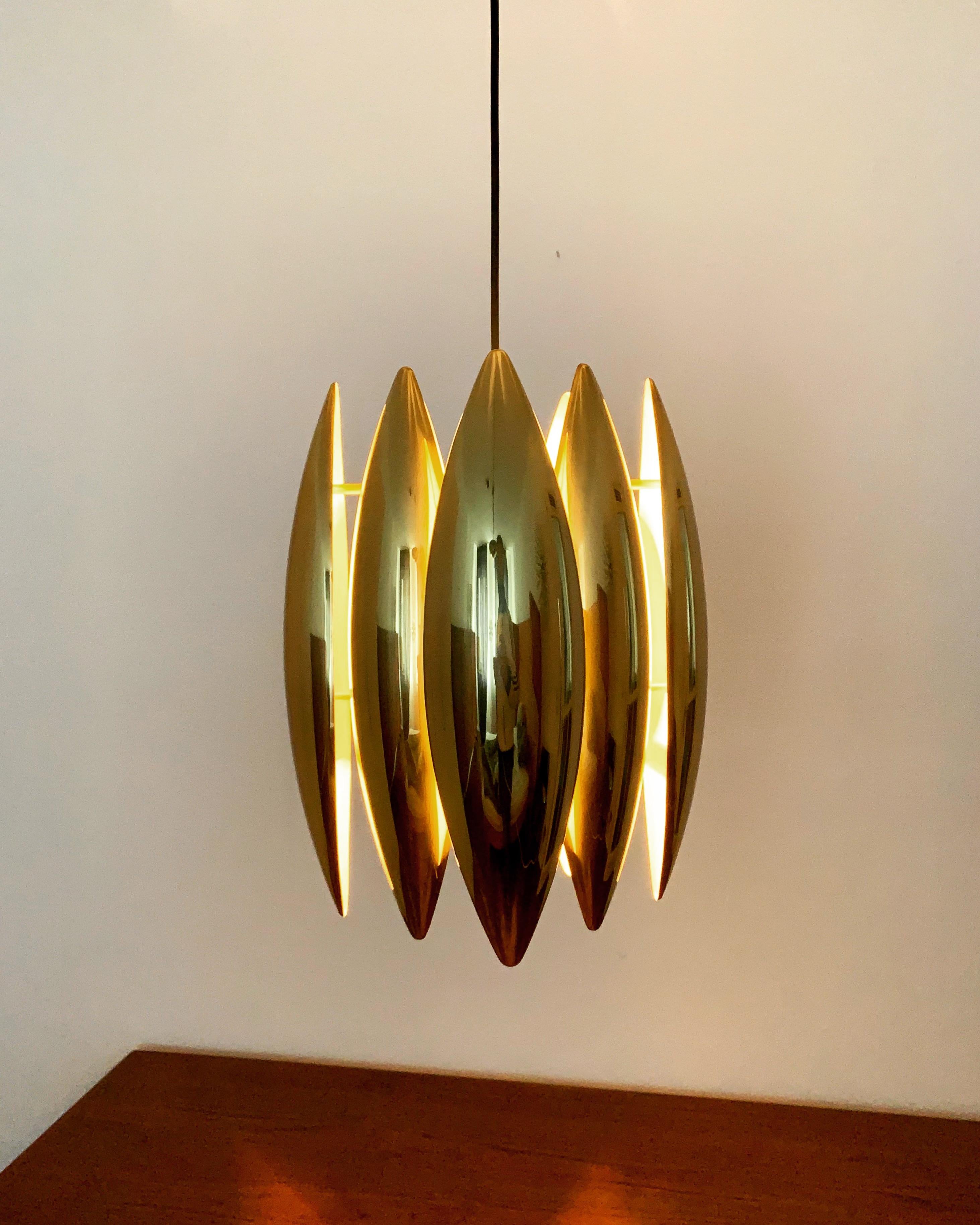 Golden Kastor pendant lamp by Jo Hammerborg for Fog and Morup For Sale 5