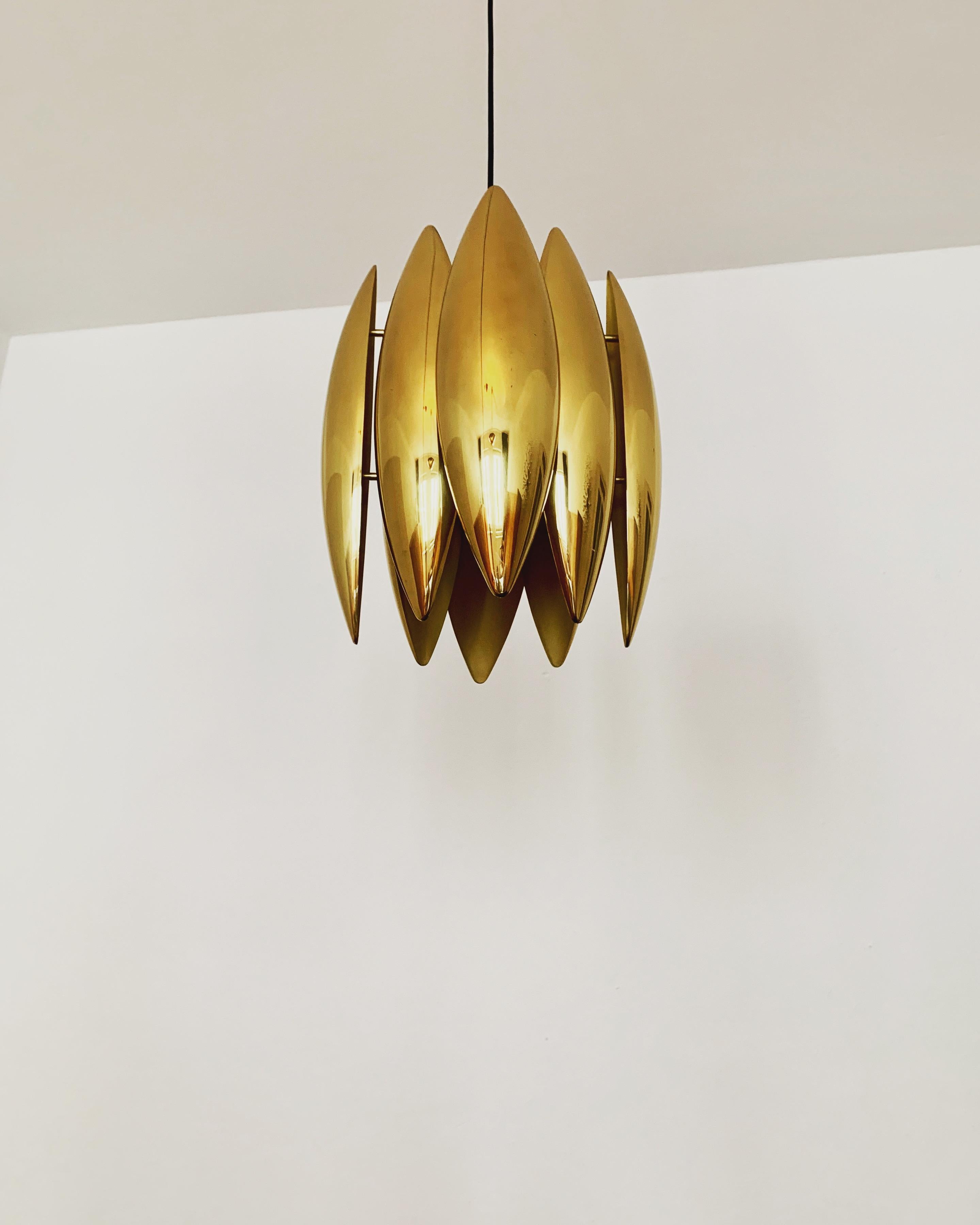 Scandinavian Modern Golden Kastor pendant lamp by Jo Hammerborg for Fog and Morup For Sale