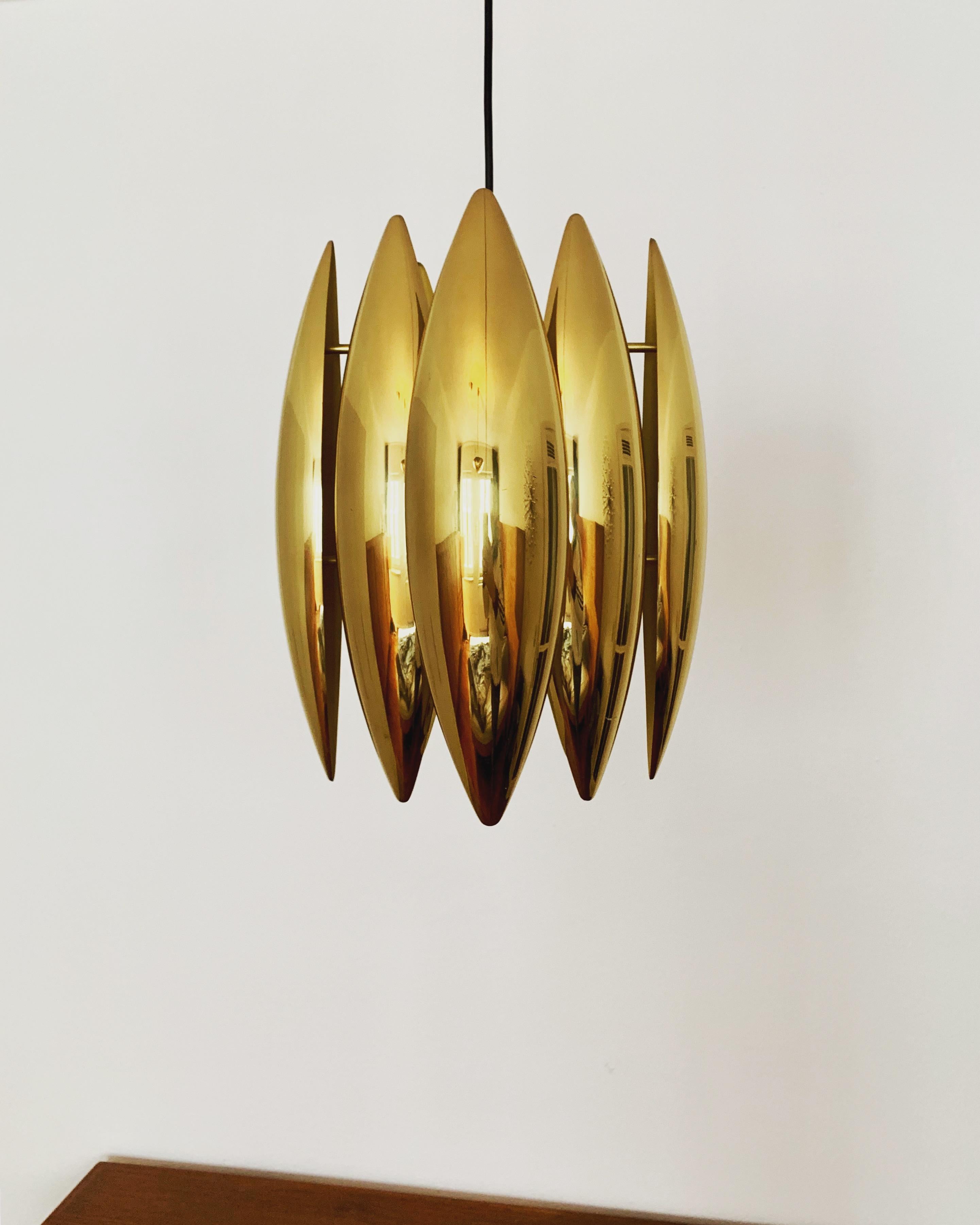 Danish Golden Kastor pendant lamp by Jo Hammerborg for Fog and Morup For Sale
