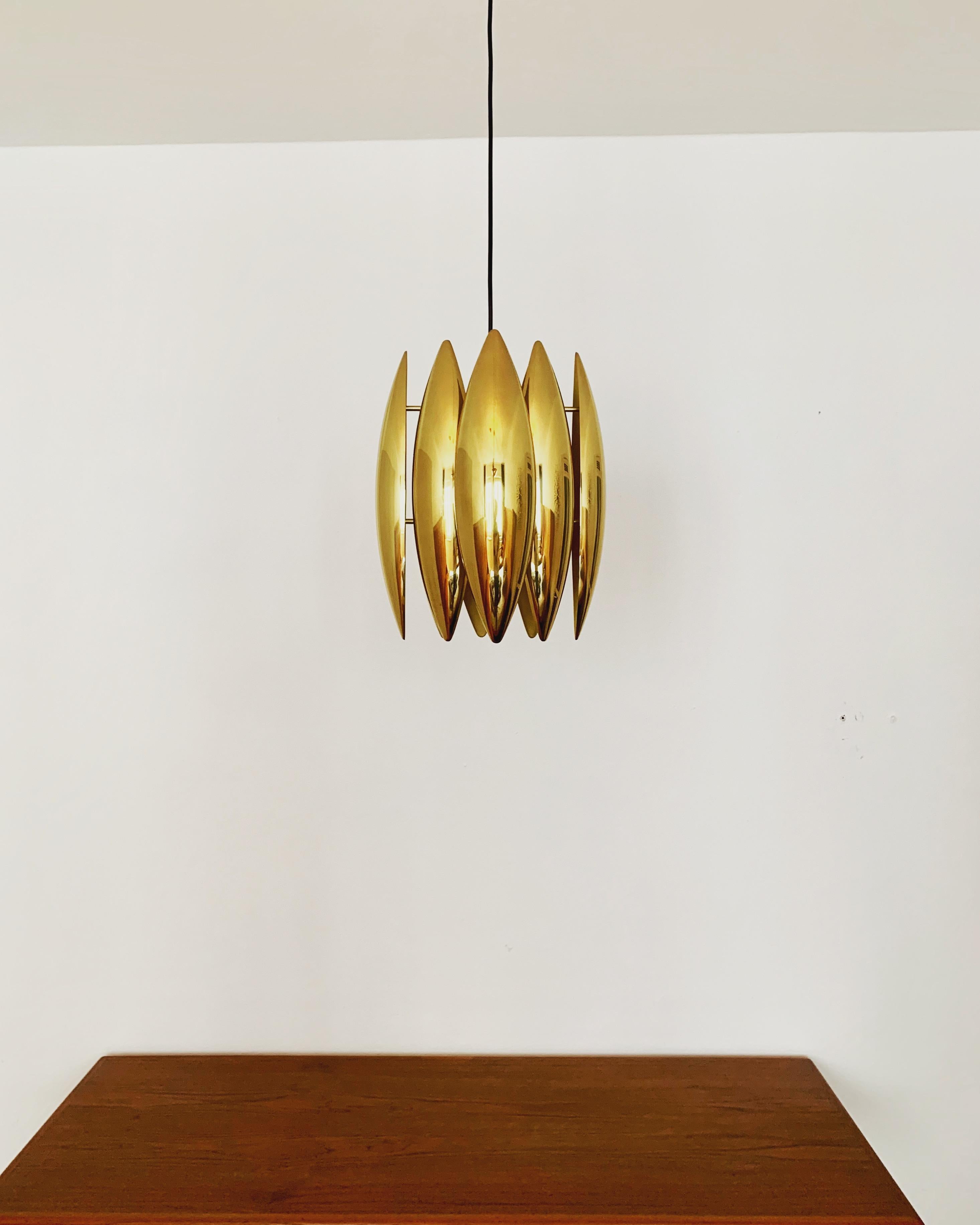 Golden Kastor pendant lamp by Jo Hammerborg for Fog and Morup In Good Condition For Sale In München, DE