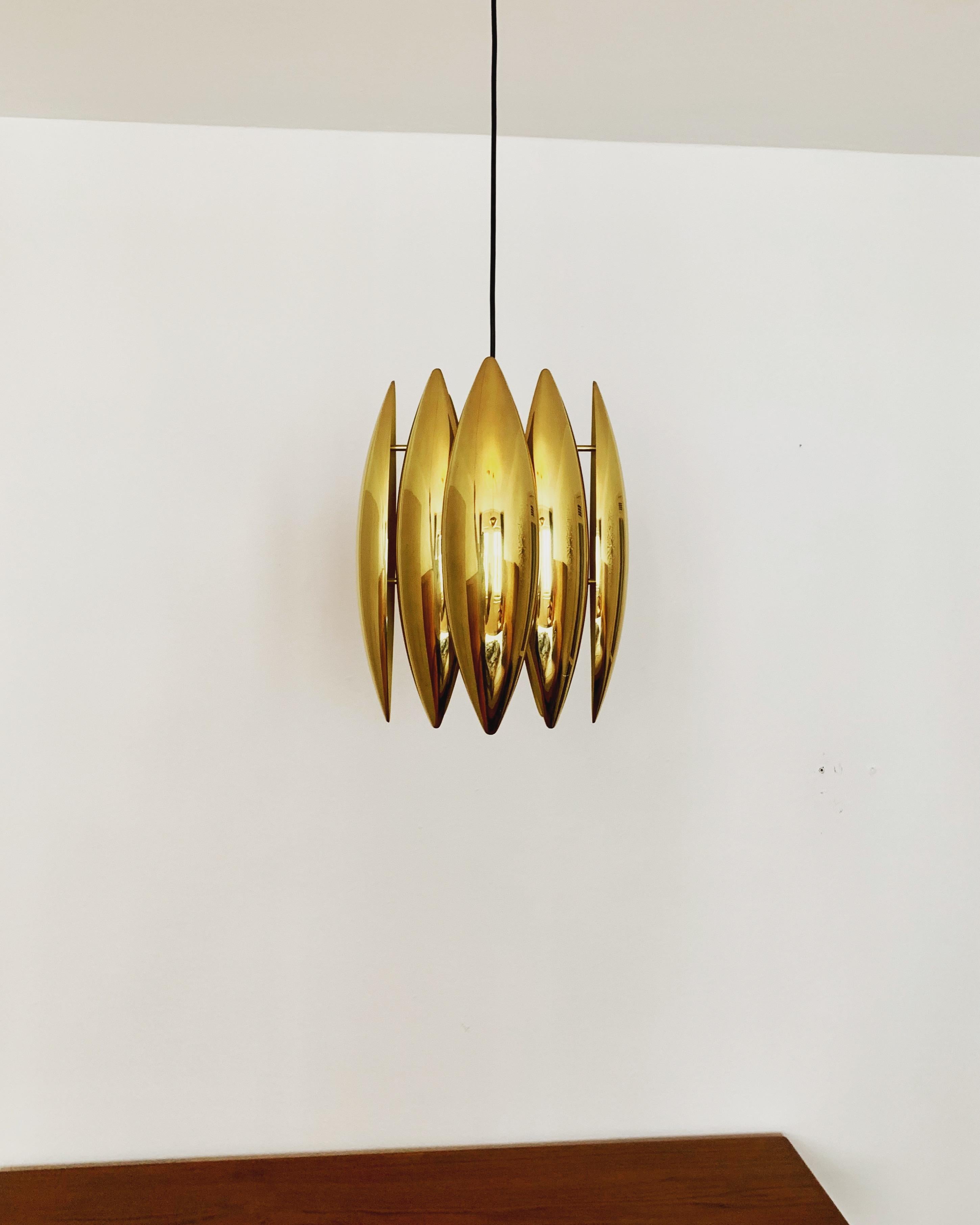Mid-20th Century Golden Kastor pendant lamp by Jo Hammerborg for Fog and Morup For Sale