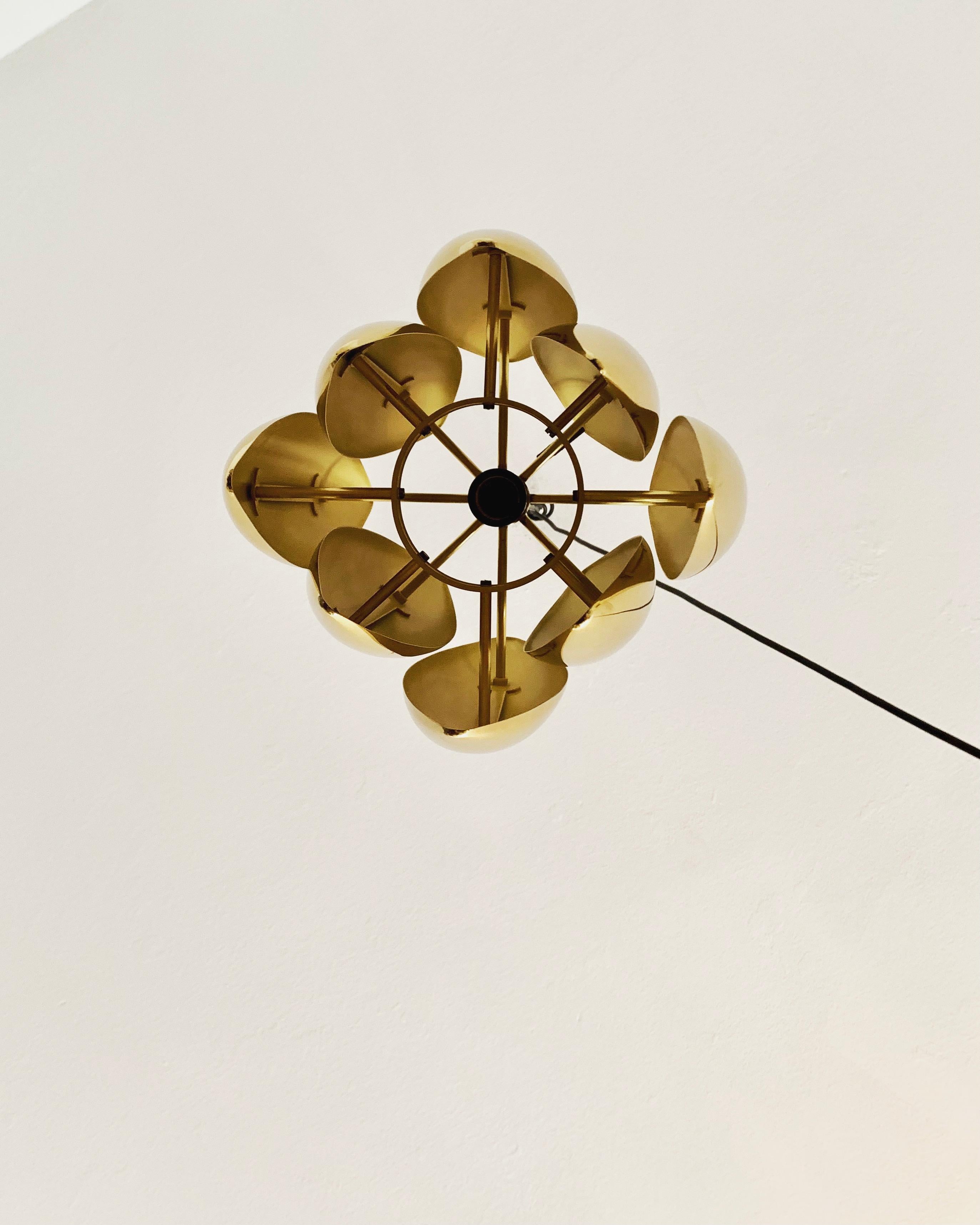 Laiton Lampe à suspension Golden Kastor par Jo Hammerborg pour Fog and Morup en vente