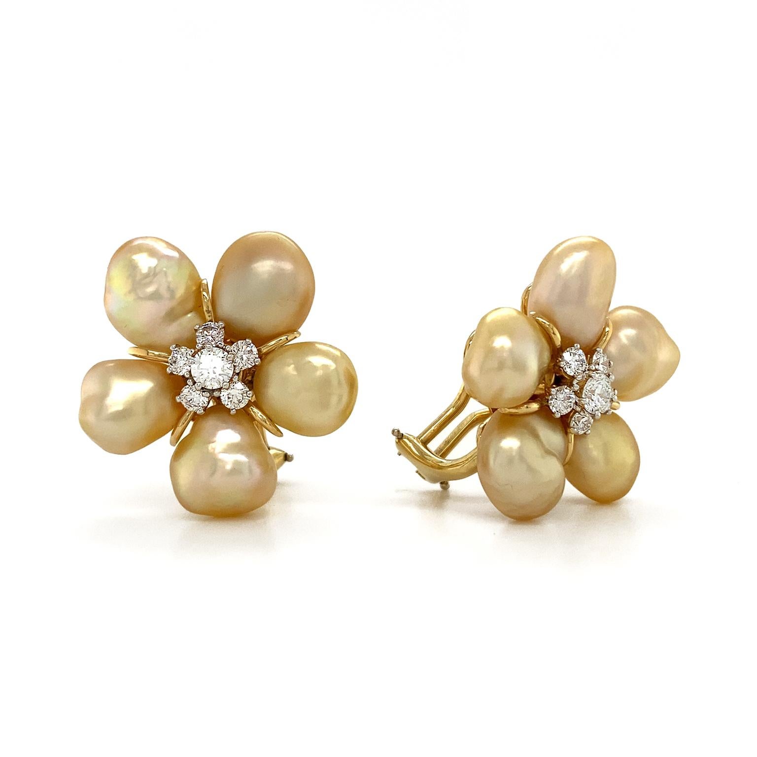 pearl cluster earrings vintage