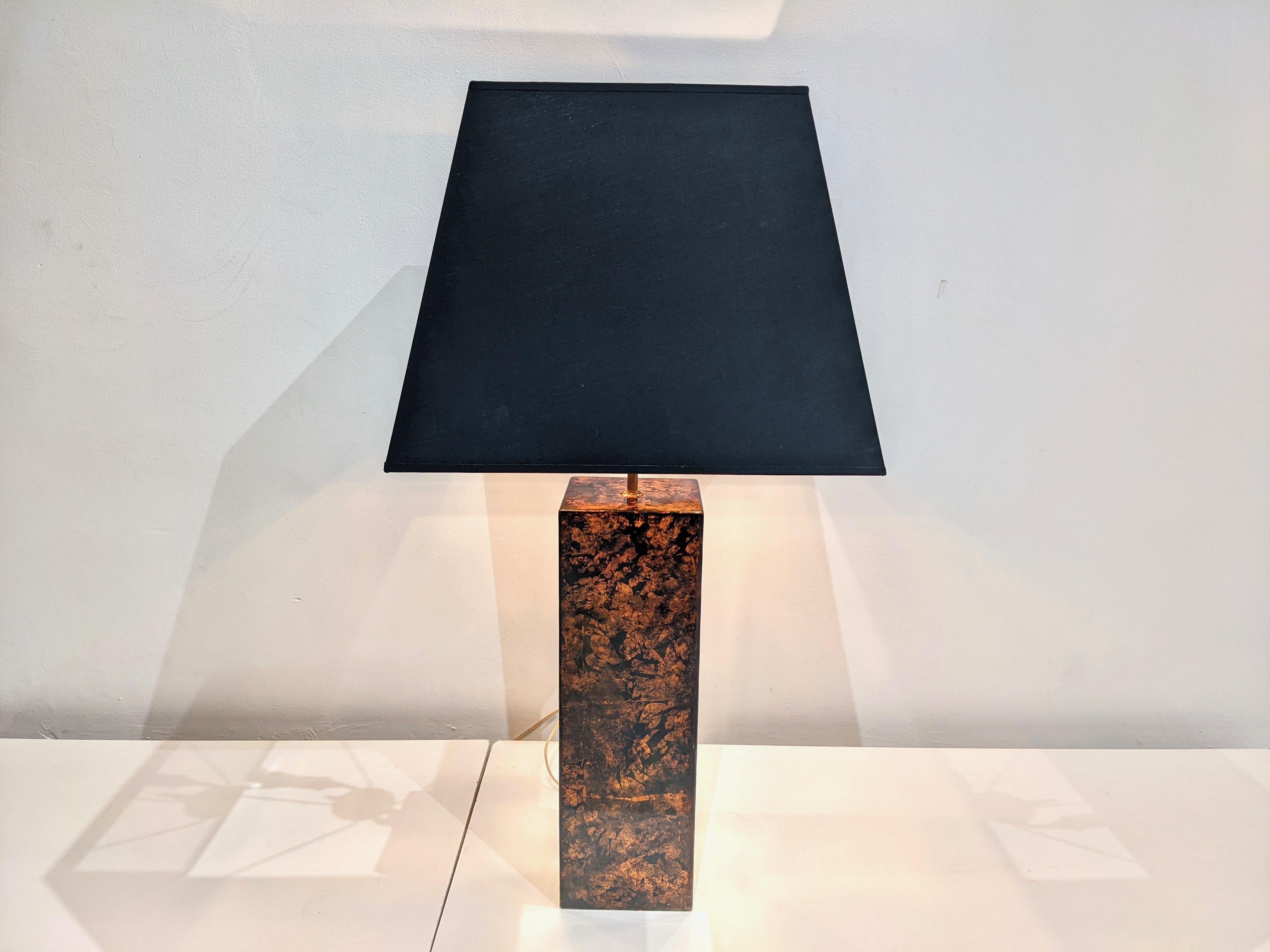 Mid-Century Modern Golden Lacquered Lamp, circa 1970