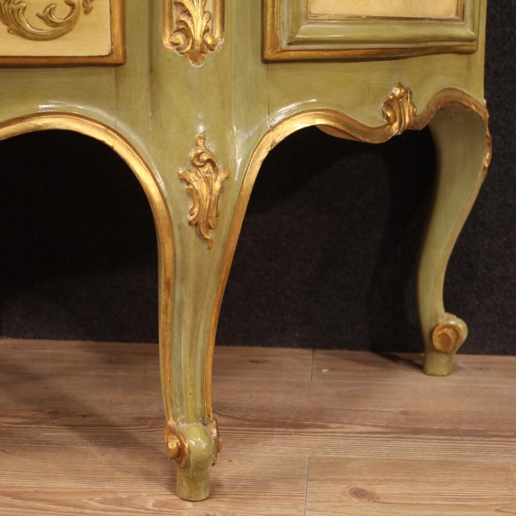 Wood Golden, Lacquered and Painted Venetian Cupboard, 20th Century For Sale