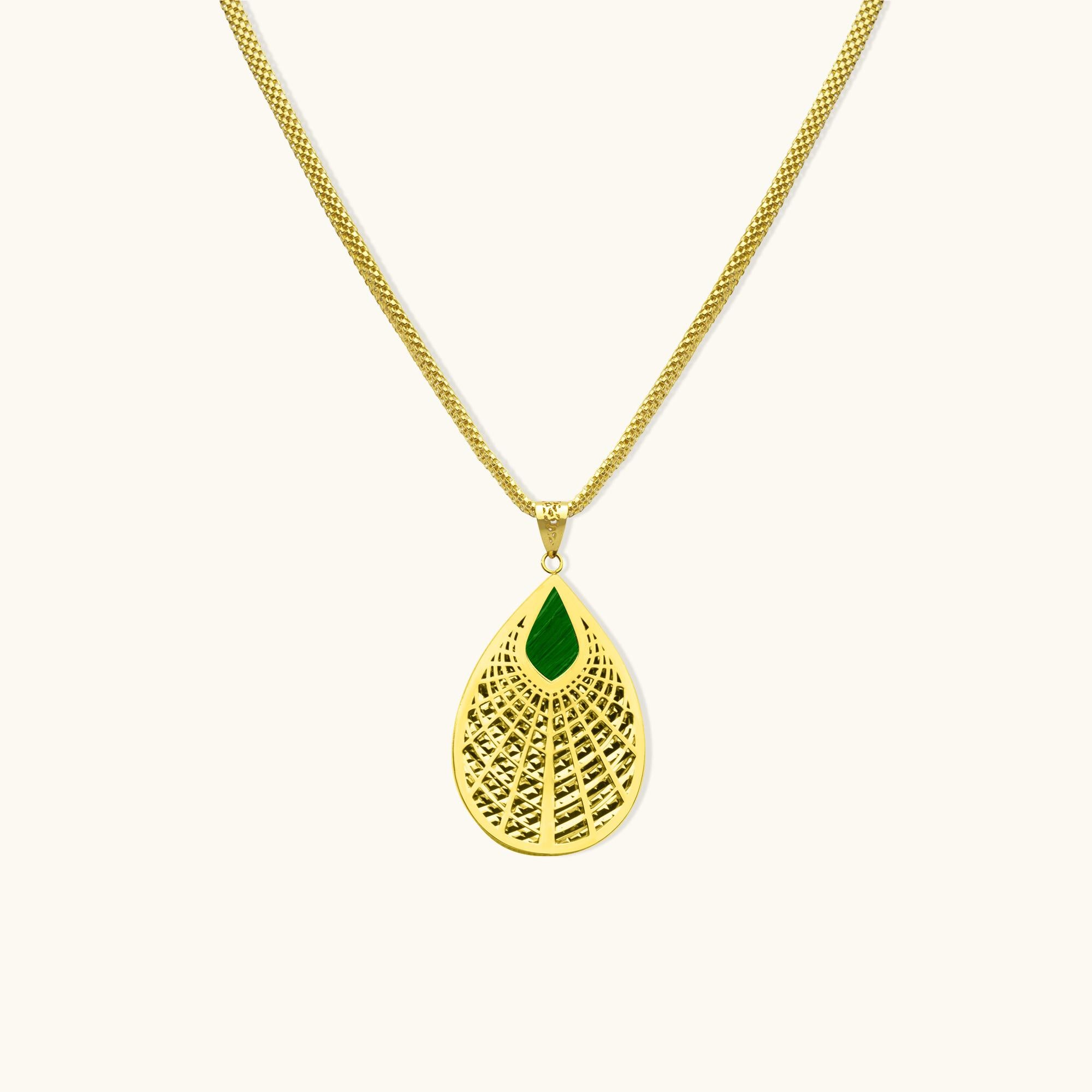 Modern Golden Leaf Only Pendant Solid Gold Minimalist Handmade 14 Karat For Sale
