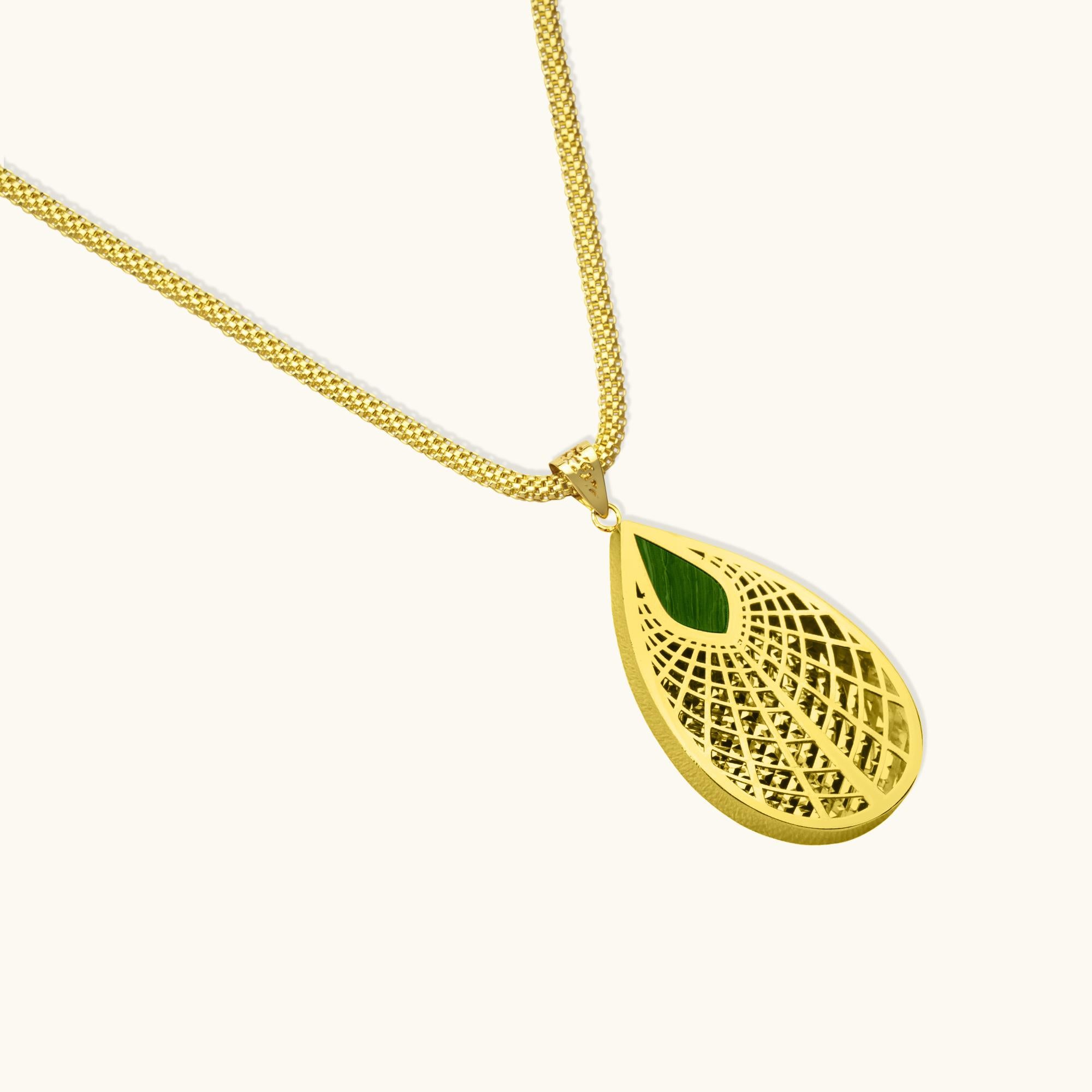 Golden Leaf Only Pendant Solid Gold Minimalist Handmade 14 Karat In New Condition For Sale In Patchogue, NY
