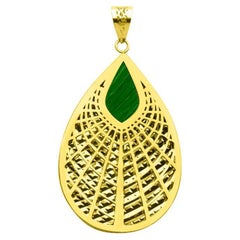 Golden Leaf Only Pendant Solid Gold Minimalist Handmade 14 Karat