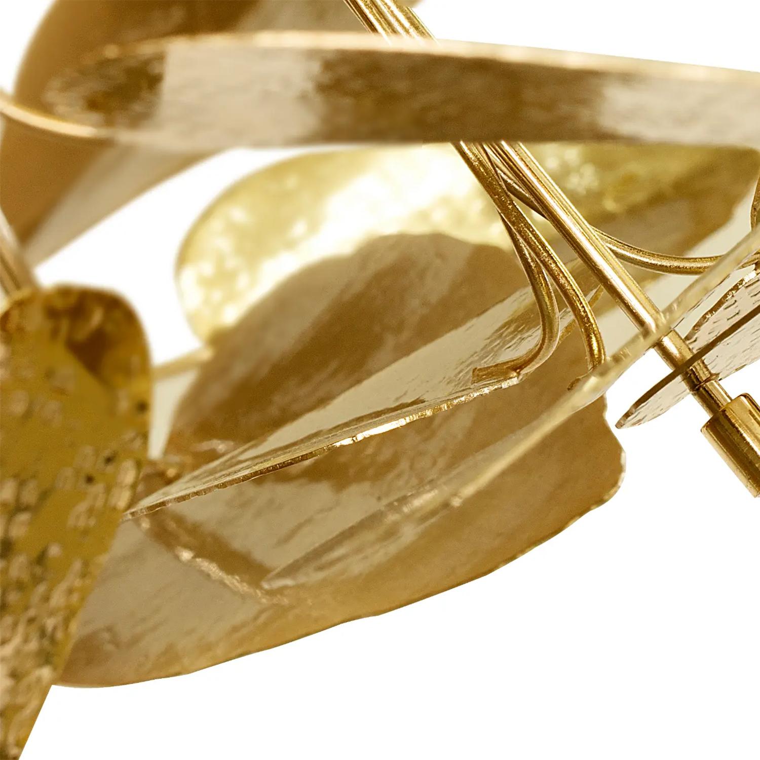 Lampadario con foglie d'oro In condizioni Nuovo in vendita a Paris, FR