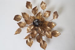 Apparecchio a incasso Golden Leaves, vintage anni '80, diametro 47 cm