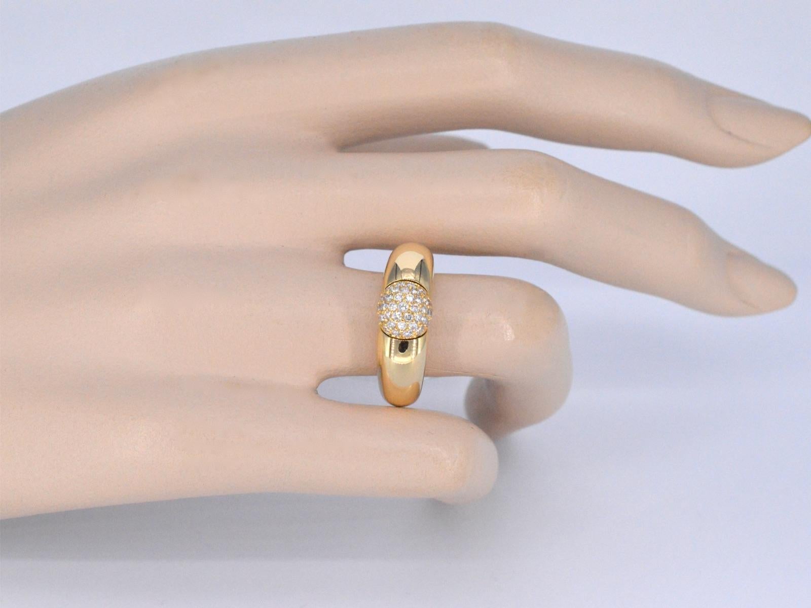 Goldener Lechic-Ring mit Diamanten (Brillantschliff) im Angebot