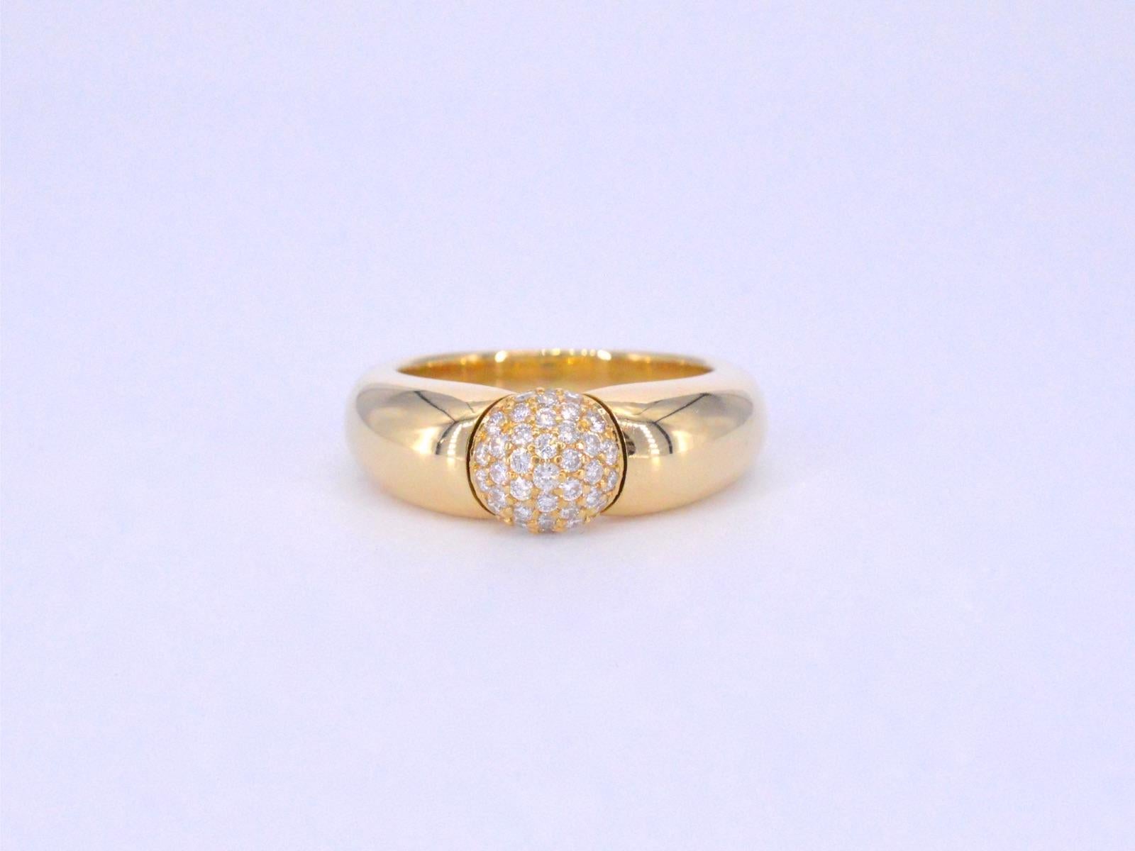 Goldener Lechic-Ring mit Diamanten im Angebot 1