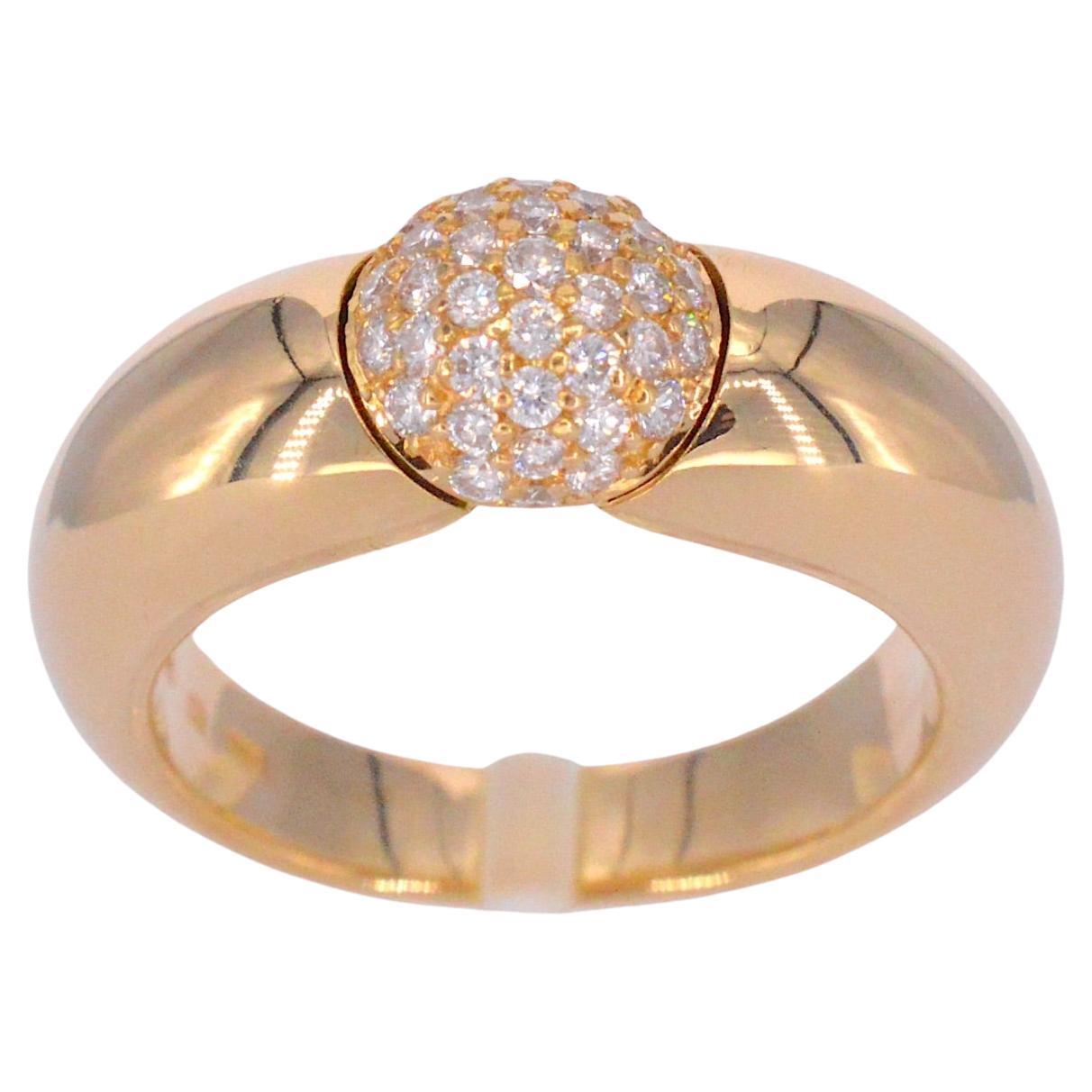 Goldener Lechic-Ring mit Diamanten im Angebot