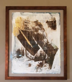 "Golden Light, " Abstract Oil Painting on Paper by Kathi Robinson-Frank